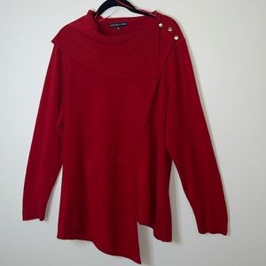 Adrienne Vittadini Sweater Red Plus Size 3X